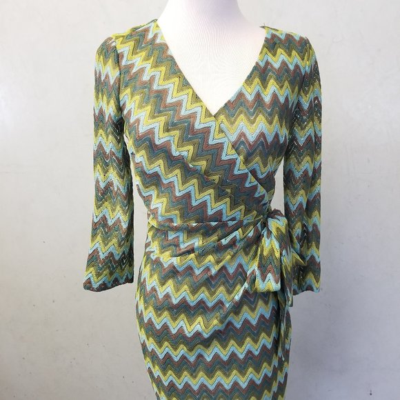 Ark & Co 3/4 sleeve faux wrap dress (Z-11) - Picture 2 of 8